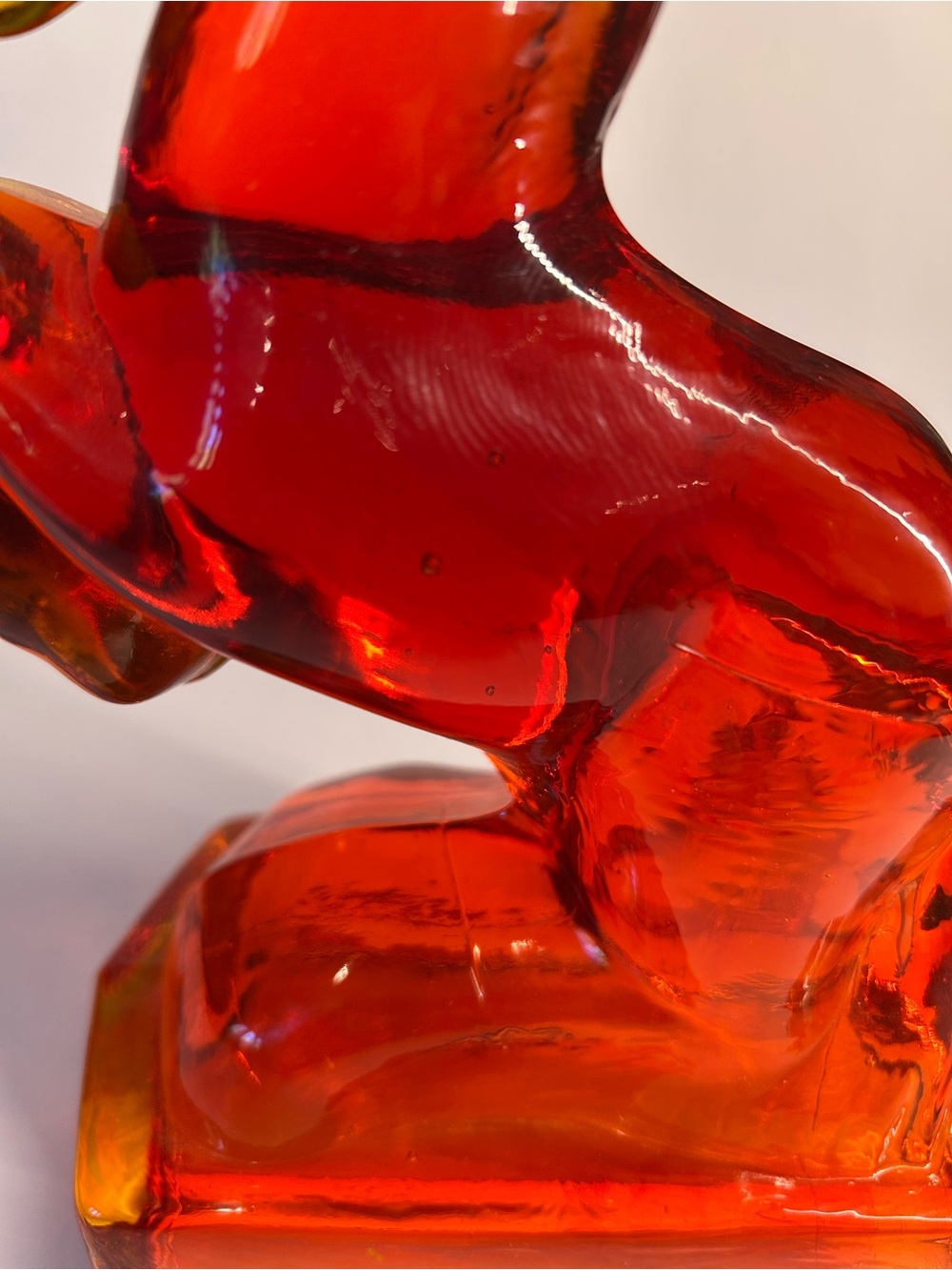 LE Smith Amberina Glass Rearing Horse Bookends Pair MCM - Picture 12 of 16